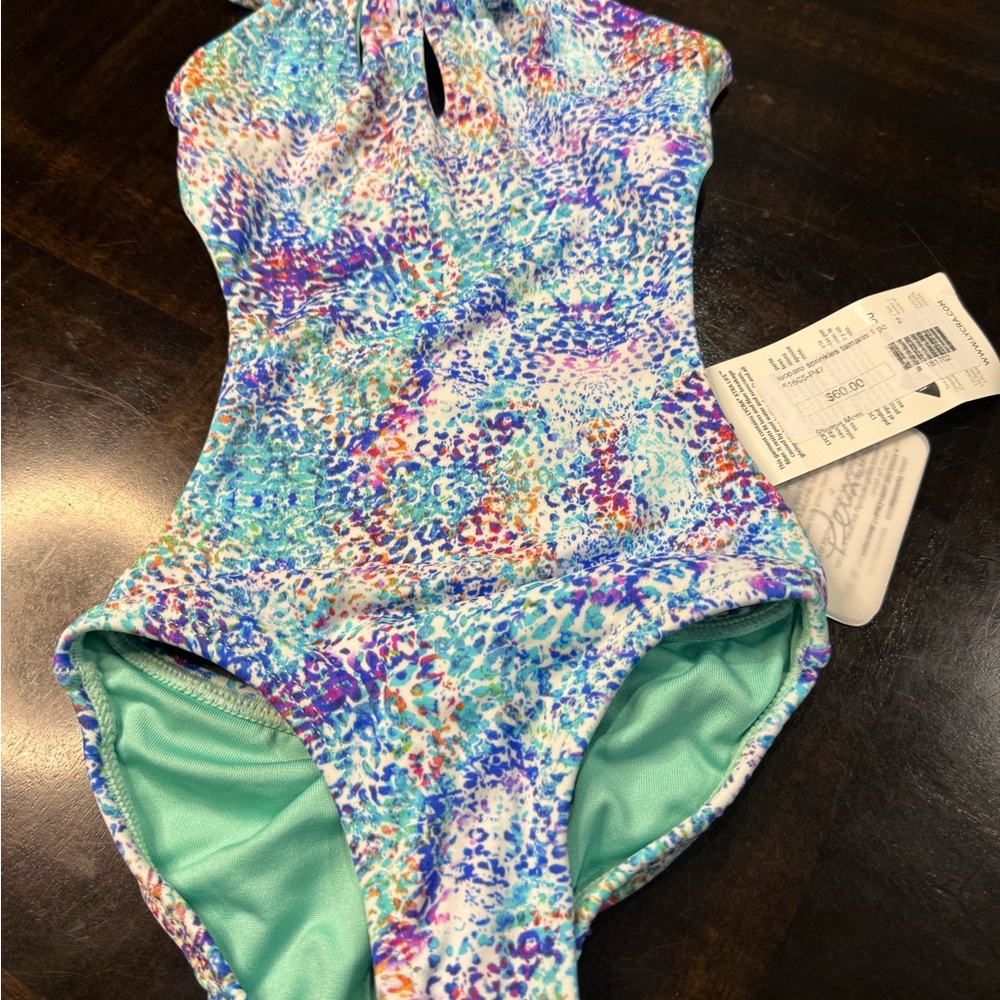 Tamarin One Piece Swimsuit Leopard Sprinkles Size 2